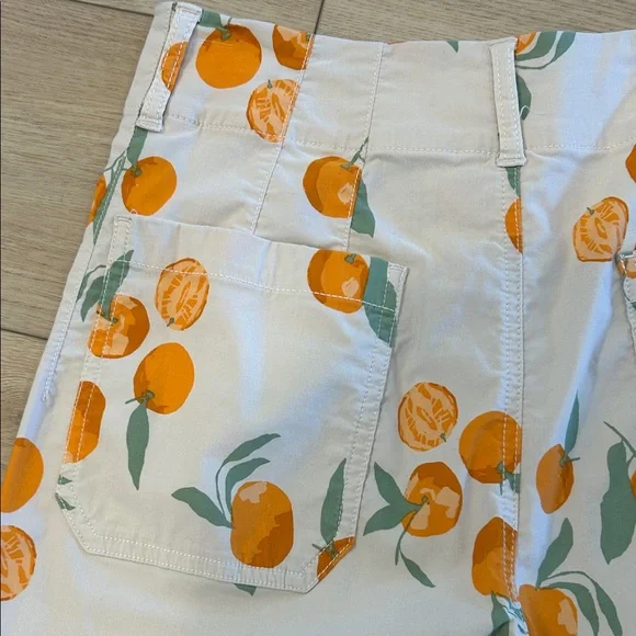 Anthropologie Maeve Colette Pant Orange Print wide Leg. - Picture 10 of 14